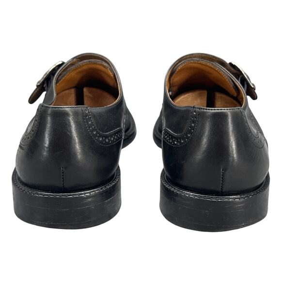 Florsheim Imperial Black Leather Detailed Monk Strap Buckle Dress Shoe Men 9.5EE - Picture 4 of 8